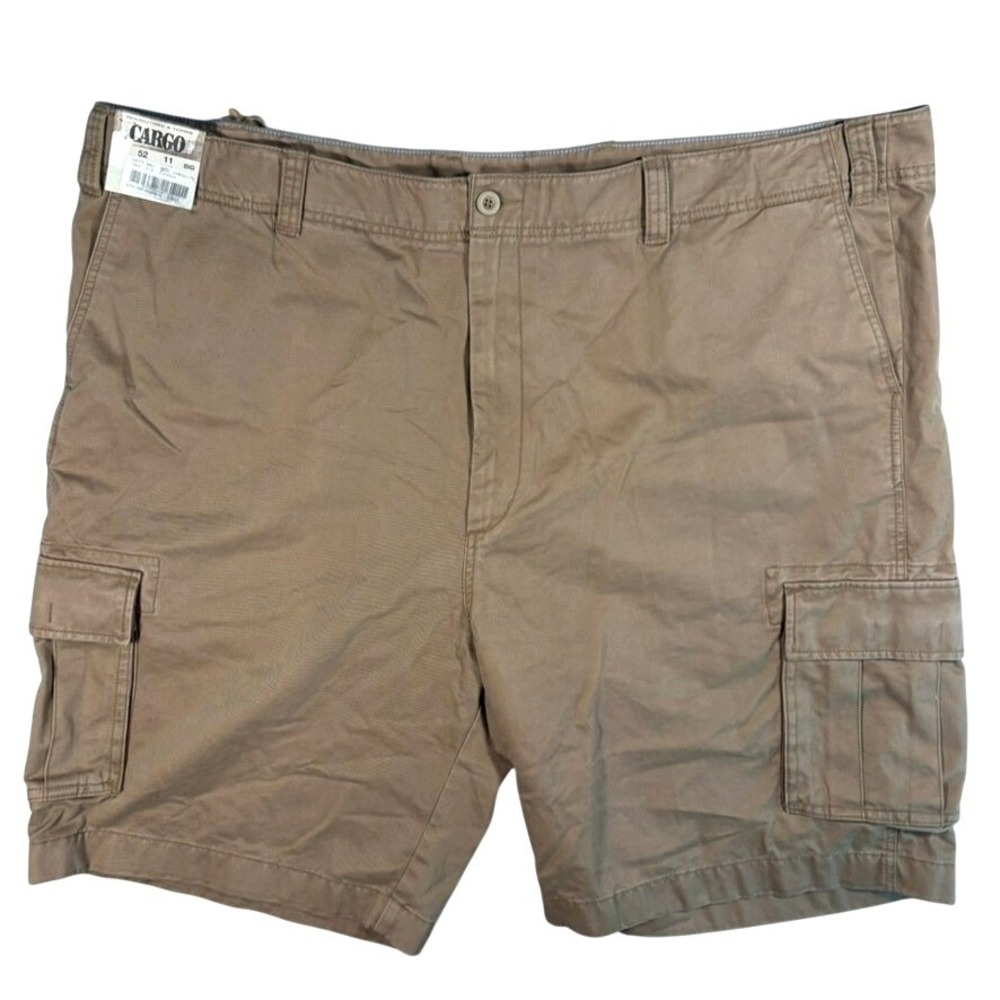 NWT Roundtree Yorke Performance Cargo Shorts 52 Khaki Ripstop Big Tall Utility